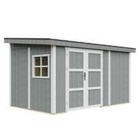 PREMIUM kokybės sodo namelis Timbela - M939B, 8.68 m² - A231x248x412 cm - Be grindų ir šoninės sienos - su dažų rinkiniu CAVERN STEEL