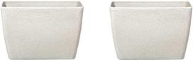 Beliani Rinkinys 2 doniczek 60 x 27 x 41 cm smėlio spalva BARIS