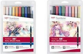 Tombow Doppelfasermaler ABT DUAL BRUSH PEN, 10er Set Manga Shonen, Fasermaler mit 2 Spitzen: feine Spitze für exakte - 1 Stück (ABT-10C-MANGA1)