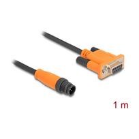 Delock M12 CAN Bus Kabel A-kodiert 5 Pin Stecker zu D-Sub 9 Buchse 1 m