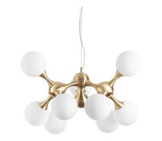 Ideal Lux - Pakabinama liustra ant laido NODI 9xE14/28W/230V, skersmuo 80 cm, žalvaris/balta