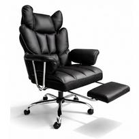 RELAX PRO pasukama biuro kėdė su pakoja – juoda eko oda KO50CZ