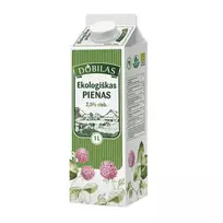 Ekologiškas pienas DOBILAS 2,5 % rieb., 1 l