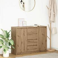 vidaXL Komoda z szufladami Artisan Oak 100,5x35x76 cm Drewno klejone (3328452) | 3328452 | 8721158713025