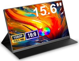 Laptomo 15.6" Nešiojamas FHD Monitorius su IPS ir Garsiakalbiais, USB-C & HDMI (LM156FHD)