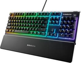 SteelSeries Apex 3 žaidimų klaviatūra su 10 zonų RGB apšvietimu ir magnetine delno atrama (64834)
