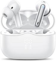 Xinwld Bluetooth 5.4 belaidės ausinės – 4 ENC mikrofonai, 3D bosas, 40 val., IP7, USB-C, baltos (XW-H3S)