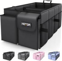 HOTOR automobilio bagažinės organizatorius su 2 skyriais, sulankstomas, juodas (HT-ORG02)
