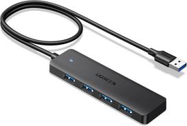 UGREEN USB 3.0 šakotuvas 4 prievadai, 5Gbps, 60 cm, MacBook, PC, HDD, USB atmintinės (25851)