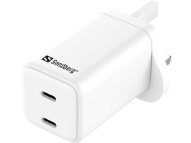 Sandberg 441-62 AC Charger, Dual USB-C, PD65W, UK