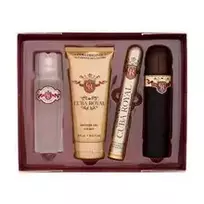 Cuba Royal Gift set EDT 100 ml, aftershave 100 ml, shower gel 200 ml, and miniature EDT 35 ml