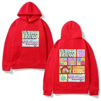 Stardew Valley žaidimo džemperis su gobtuvu Naujo stiliaus laisvalaikio aukštos kokybės Harajuku džemperis su gobtuvu su vilnos pamušalu rudeniui/žiemai Patogus džemperis su gobtuvu XS raudona