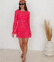 Wildberries Beach Lace Tunic Mesh Skirt Medium raudona