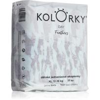 Kolorky Day Feathers vienkartinės ekologiškos sauskelnės XL dydis 12-16 Kg 17 vnt.