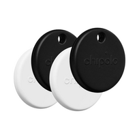 Chipolo POP 4-Pack Bluetooth Key Finder Black and White for Keys, Wallet, Bags & Luggage – iPhone & Android Compatible