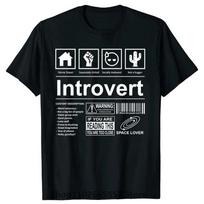 Introverto Logotipas Marškinėliai Juokingi Humoras Introverto Juokai Marškinėliai Vasariniai Medvilniniai Gatvės Drabužiai Humoro Citatos Kalėdinės Dovanos Marškinėliai M juoda