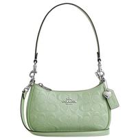 Coach Teri 20 Logotipo Spaudos Perlamuotos Lakuotos Odos Kryžinė Peties Rankinė Maža Moteriška Rankinė Sidabrinė Šviesiai Žalia CCZ29-SVA5 Basic Set (Bag+Dust Bag)