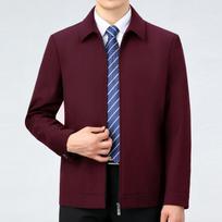 Spring and Autumn New Wool Jacket Men's Thin Casual Middle-aged and Elderly Tops Business Lapel Loose Daddy Jacket 170