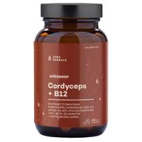 Aura Herbals „Mycodrop Cordyceps 30:1 + B12“ – 60 kapsulių