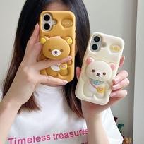 Tinka iphone16 karštai parduodamas mielas animacinis stovas 3D trimate silikoninė lengva kuprinės lokio apsauga nuo kritimo minkštas telefono dėklas iPhone11