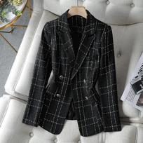 Pavasaris Ruduo Elegantiškas Moteriškas Kostiuminis Švarkas Patogus Moteriškas Švarkelis Būkite Universaliai Tinkantis Tvido Temperamentas Madingas Moters Švarkelis XL juoda