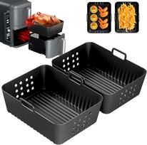 Air Fryer Silicone Mold /Grill Rack/Utensils Set for Ninja Double Stack XL/Foodi SL400EU, AF300EU/AF400EU 7.5L-9.5L