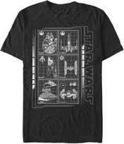 STAR WARS Big & Tall Battle Ships Men's Tops Short Sleeve Tee Shirt S juoda