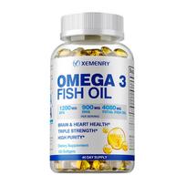 Omega 3 žuvų taukai 4500 mg - EPA, DHA - Širdies, smegenų ir sąnarių sveikatai - 120 kapsulių 120