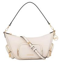 Michael Kors Merritt Rankinė su užtrauktuku ir logotipu Reguliuojamas peties dirželis Odinė Rankinė Maža Moteriška rankinė Balta 35R6G0WC1L-2171 Basic Set (Bag+Dust Bag) white