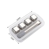 304 nerūdijančio plieno ledo kubeliai, maistiniai šaldyti ledo totorių rinkiniai, gėrimų alaus viskio ledo kubeliai metaliniai ledo kubeliai 4 capsules (with clip) white