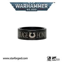 Starforged Star Casting Warhammer 40K Peripheral Mechanical God Religion, Extreme Warrior Titanium Steel Ring us size 7