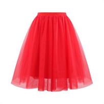 Moteriškas retro stiliaus baleto sijonas Elastingas aukštu juosmeniu 3 sluoksnių tiulio apatinis sijonas šokių sijonas Carnaval Cosplay Tutu sijonas M raudona