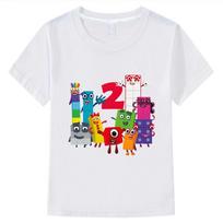 Madingi juokingi NumberBlocks drabužiai vaikams T-shirt Medvilniniai trumpi viršutiniai drabužiai Anime T-shirt berniukams mergaitėms drabužiai y2k Vasaros vaikiški drabužiai 100 balta
