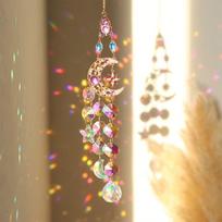 New Crystal Suncatcher Wind Chimes Handmade Colorful Hanging Ornament Crafts Gift Creative Crystal Pendant Home Garden