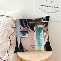 comic hot fanart anime m-Muichiro Tokito cushion cover soft Pillow Case for Sofa Living Room Home office Decor Protective Covers 30x30CM(12x12in)