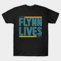 Men Black Print T-shirt Flynn Lives No-Cut Transfer Paper Print Cotton Tshirt S juoda