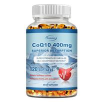 CoQ10-400mg-Minkštos kapsulės su PQQ, BioPerine ir Omega-3, Kofermento Q10 papildas dideliam įsisavinimui 120