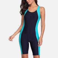 Moteriški vienetiniai sportiniai maudymosi kostiumėliai Pro sportiniai maudymosi kostiumėliai Boyleg Beach Wear Colorblock S