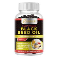 Premium cold-pressed black cumin seed oil, 500 mg per serving, supports joint and skin health, easily absorbed. 120