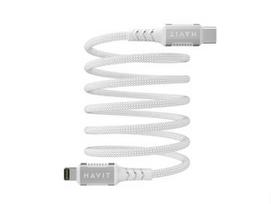 Havit CB6298 - Magnetinis C tipo USB laidas su žaibolaidžiu, 1 m (balta)