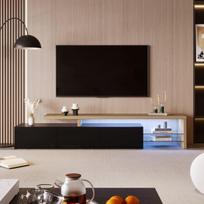 TV spintelė, juoda, 200 × 39 × 42 CM