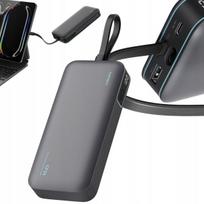 Atsarginis maitinimo šaltinis ("Power Bank") Cuktech LPB200N – 20000 mAh 40W powerbankas su integruotu USB‑C kabeliu (pilka)