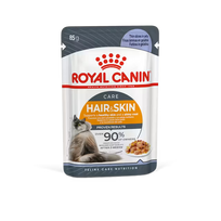 ROYAL CANIN Hair & Skin Care Jelly - Drėgnas Pašaras Suaugusioms Katėms 12x85g