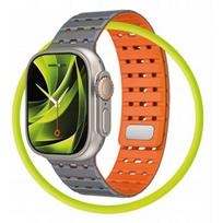 MOBILE ORIGIN Magnetinis dirželis Apple Watch 44/ 45/ 46/ 49mm, pilkas/ oranžinis
