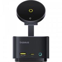Hub USB-C 7w1 Baseus MagPro Series II z ładowarką kompatybilną z MagSafe 15W + HDMI + USB-A + USB-C + SD/TF - Black | 958958479756 | 6932172672669