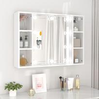 Veidrodinė spintelė su LED balta 76x15x55cm blizgi