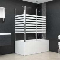 Vonios pertvara 120x68x130cm grūdintas stiklas dryžuota