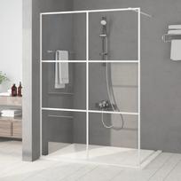 Dušo sienelė baltos spalvos 140x195cm skaidrus ESG stiklas