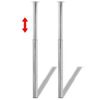 2 Teleskopinės Stalo Kojos Chromais 710 - 1 100 mm