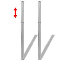 2 Teleskopinės Stalo Kojos Nerūdijantis plienas 710 - 1 100 mm